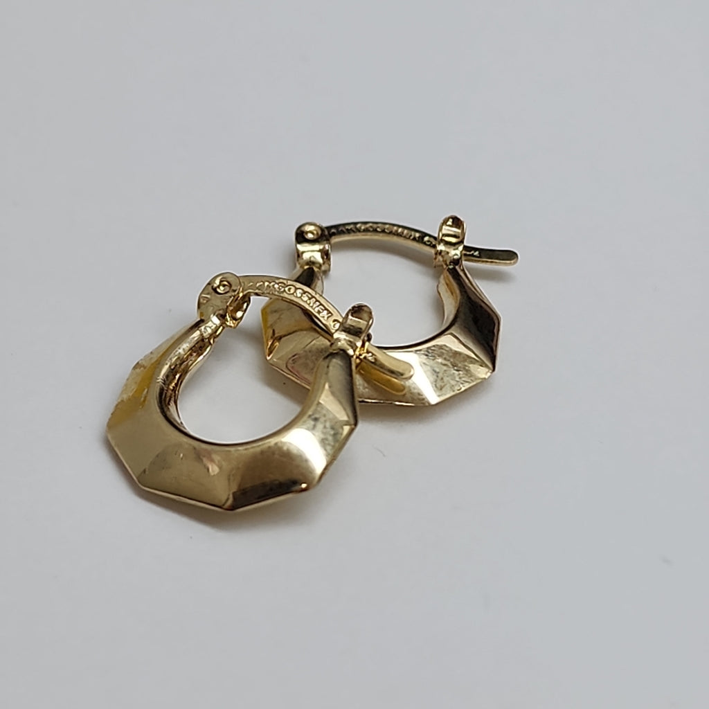 ARETES TEJIDO ARRACADA FACETADA 14K 1.3 GR (NUEVO)