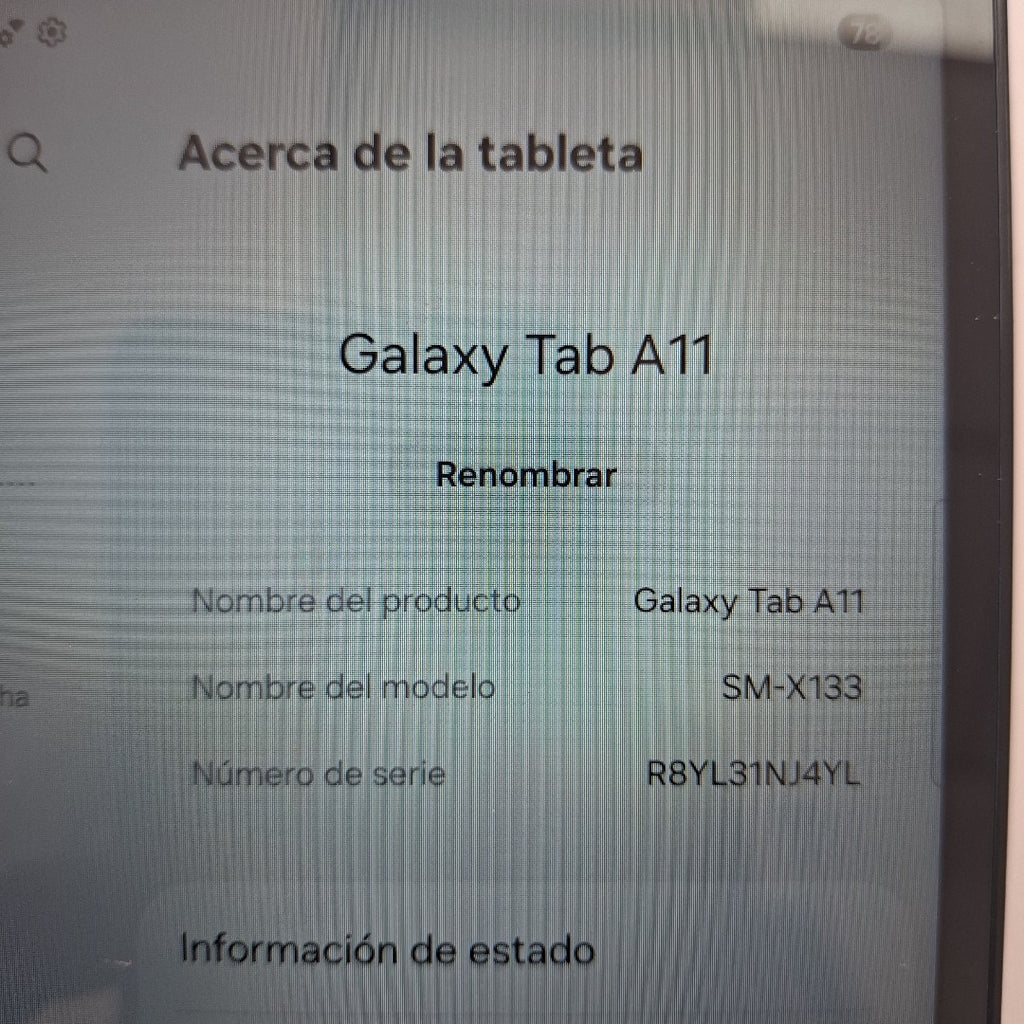 TABLETA SAMSUNG GALAXY TAB A11 SM-X133 (2025) 128 GB 8 GB RAM (SEMINUEVO)