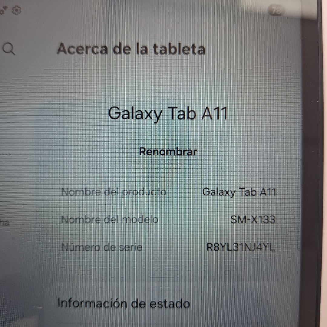TABLETA SAMSUNG GALAXY TAB A11 SM-X133 (2025) 128 GB 8 GB RAM (SEMINUEVO)