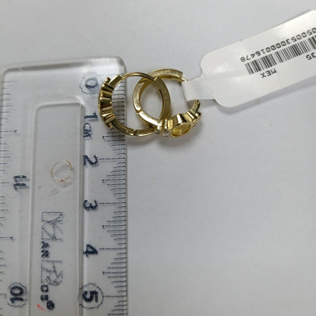 ARETES ARRACADAS CON CIRCONIAS Y PDRAS COL 14K 3.3 GR (NUEVO)