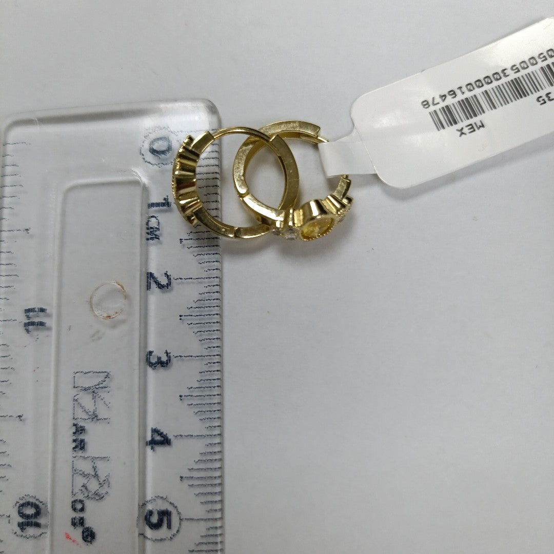 ARETES ARRACADAS CON CIRCONIAS Y PDRAS COL 14K 3.3 GR (NUEVO)