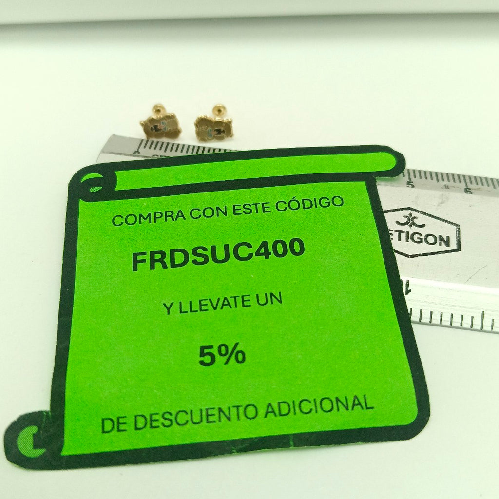 BROQUELES BROQUEL FIG CAPIBARA 14K 0.2657 GR (NUEVO)