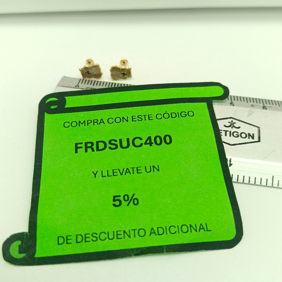 BROQUELES BROQUEL FIG CAPIBARA 14K 0.2657 GR (NUEVO)