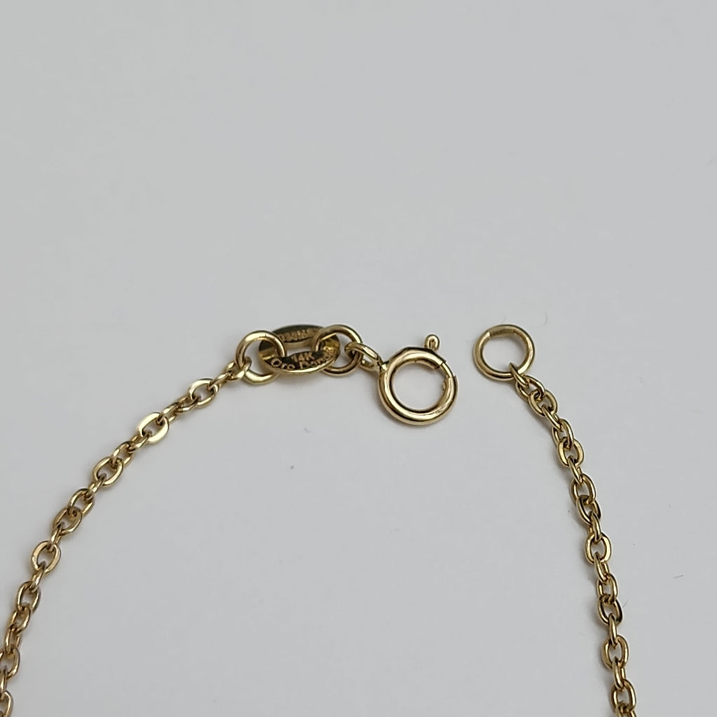 PULSERA TEJIDO ESPECIAL CORAZONES CON CIRCONIAS 14K 18 CM 2.4 GR (NUEVO)