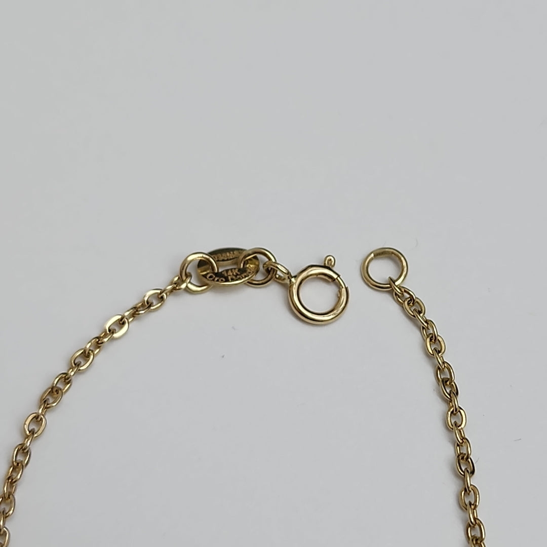 PULSERA TEJIDO ESPECIAL CORAZONES CON CIRCONIAS 14K 18 CM 2.4 GR (NUEVO)