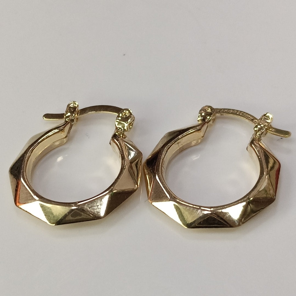 ARETES TEJIDO ARRACADAS FACETADAS 14K 1.8 GR (NUEVO)