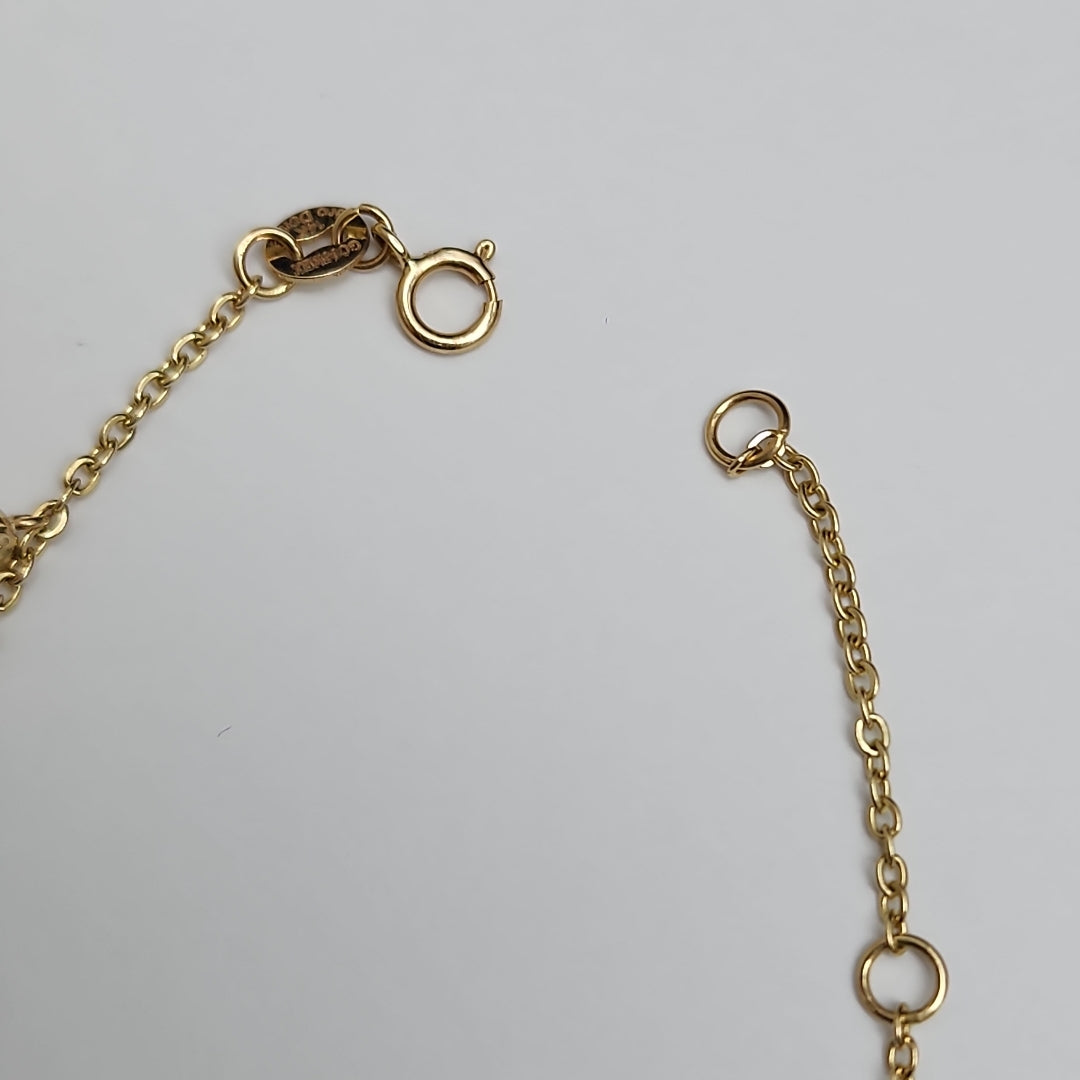 PULSERA ESPECIAL CON TREBOL 14K 18 CM 1.9 GR (NUEVO)