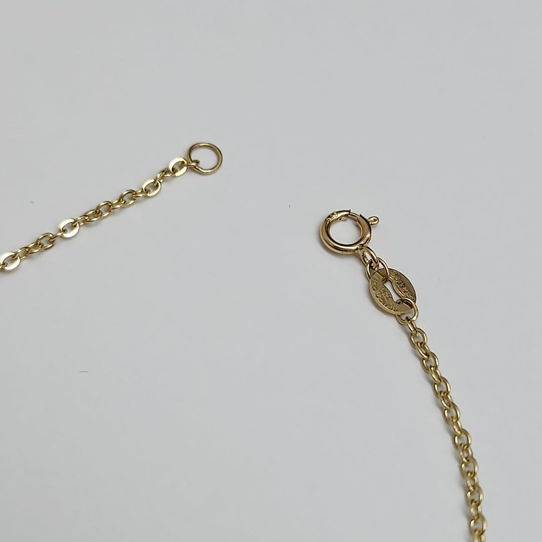 PULSERA TEJIDO ESPECIAL CON MANDALA 14K 18 CM 1.3 GR (NUEVO)