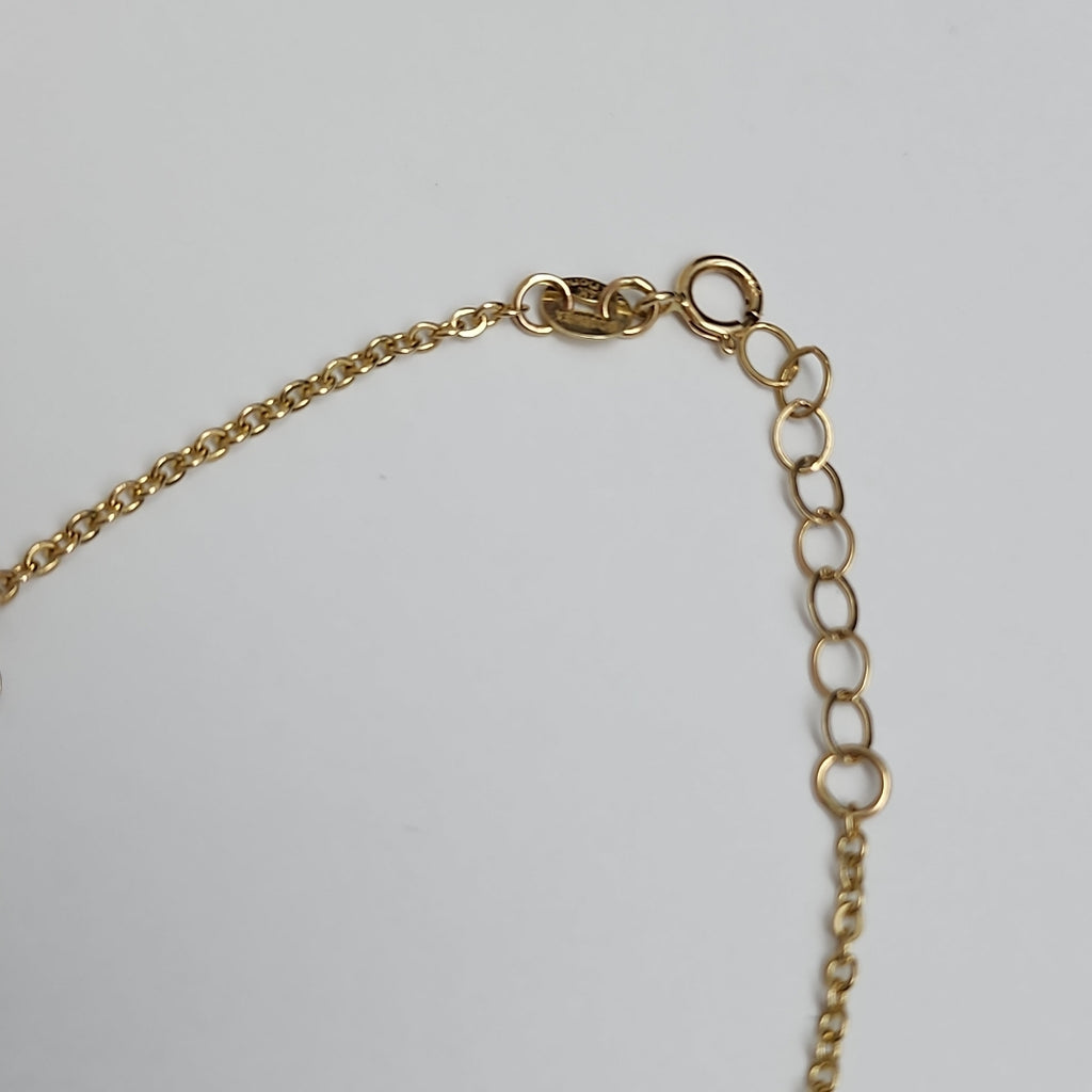 PULSERA ESPECIAL CON CORAZONES CONBINADOS 14K 18 CM 1.6 GR (NUEVO)