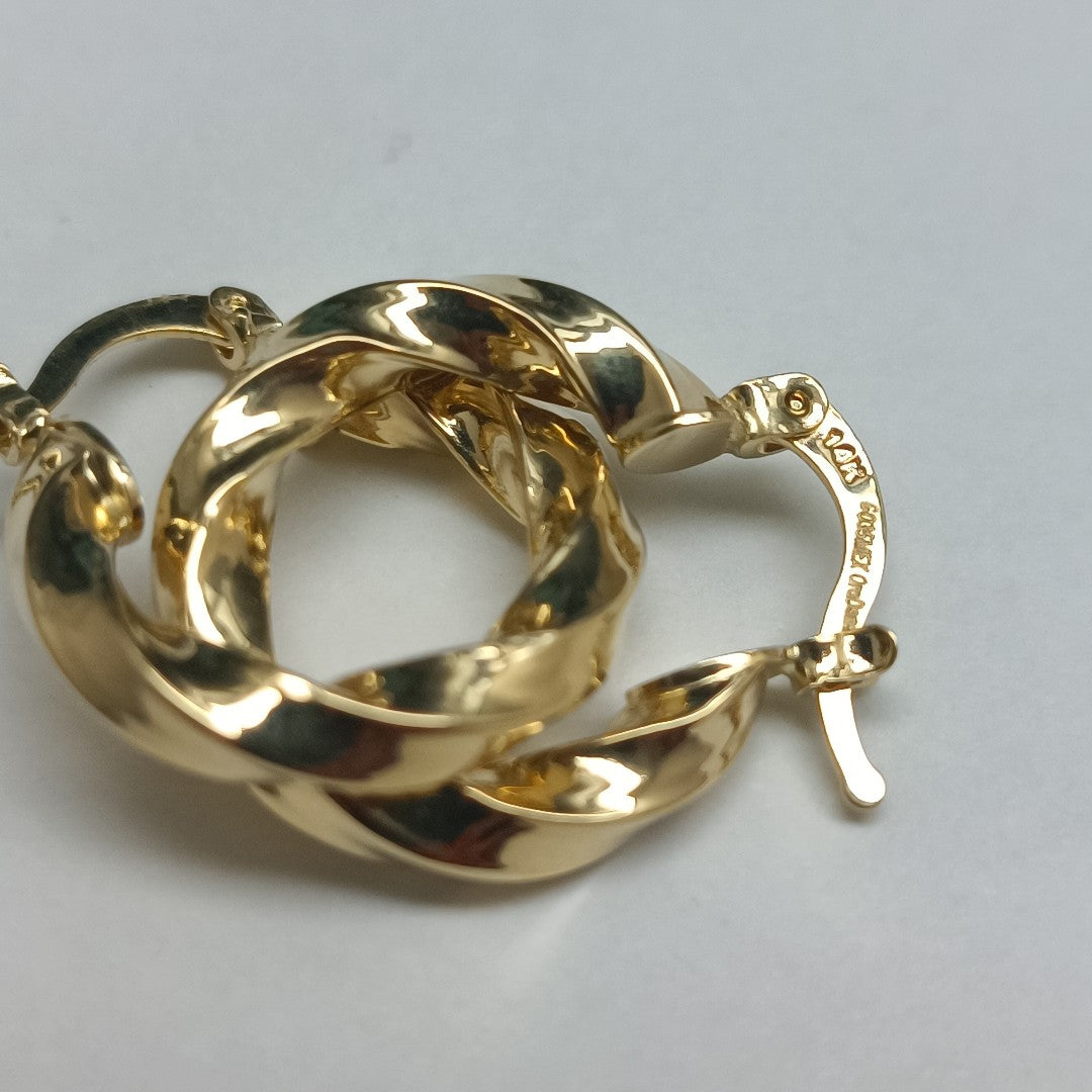 ARETES ARRACADA TORZAL 14K 1.9 GR (NUEVO)