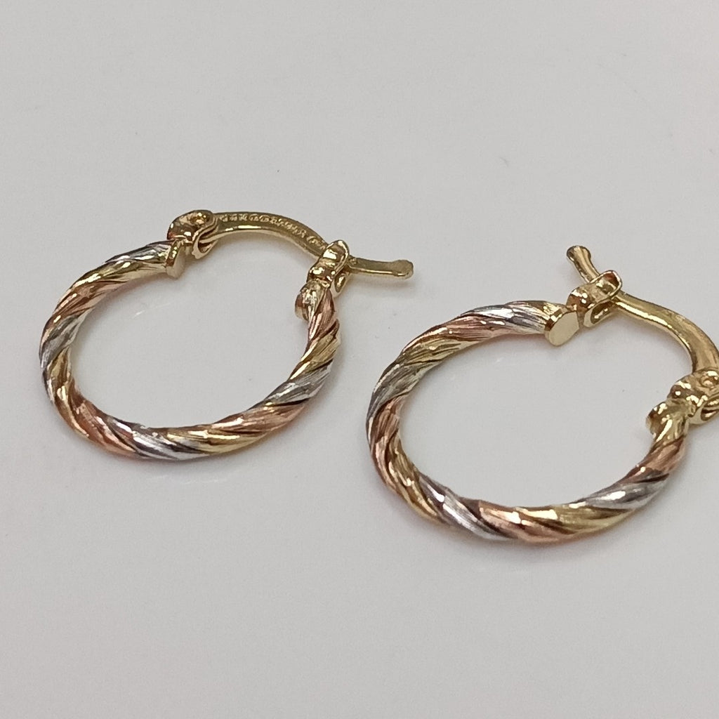 ARETES ARRACADAS COMBINADAS 14K 2.1 GR (NUEVO)
