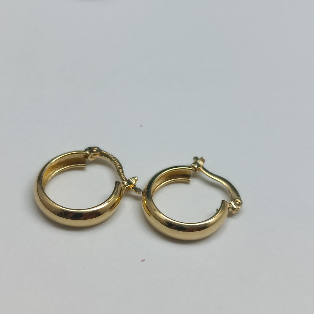 ARETES TEJIDO ARRACADAS LISAS 14K 2.2 GR (NUEVO)