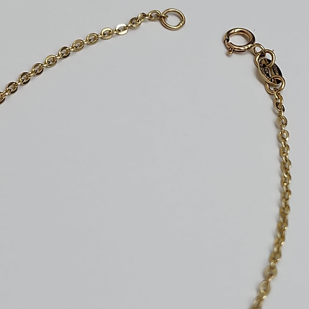 PULSERA TEJIDO ESPECIAL CON CORAZONES 14K 18 CM 1.7 GR (NUEVO)
