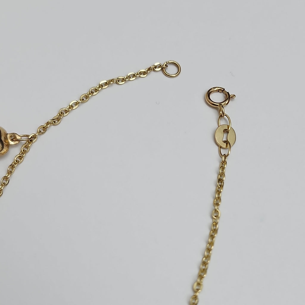 PULSERA ESP CON FIG CORAZONES 14K 18 CM 1.9 GR (NUEVO)