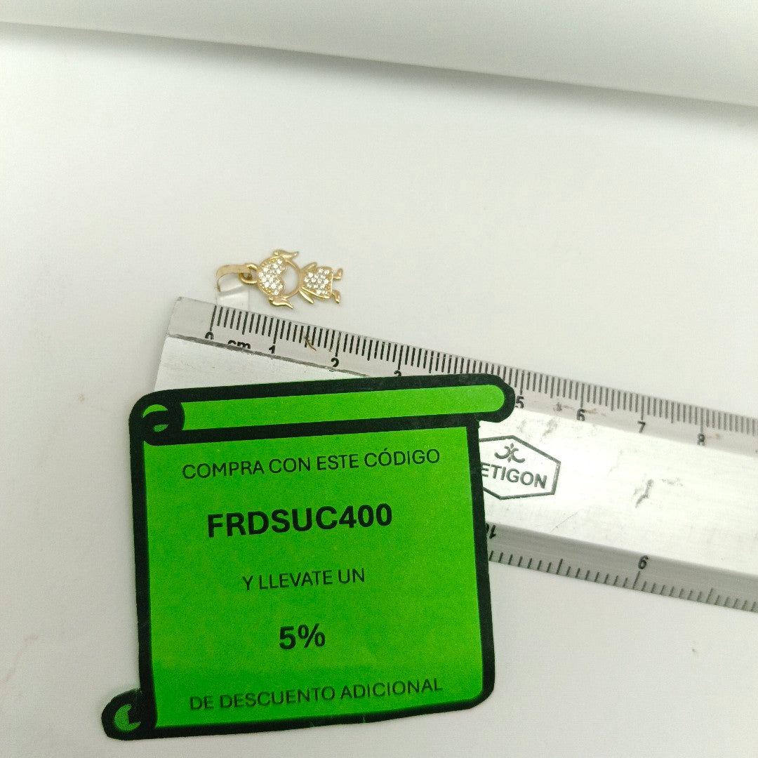 DIJE TEJIDO NIÑA CON CIRCONIAS 14K 0.9 GR (NUEVO)