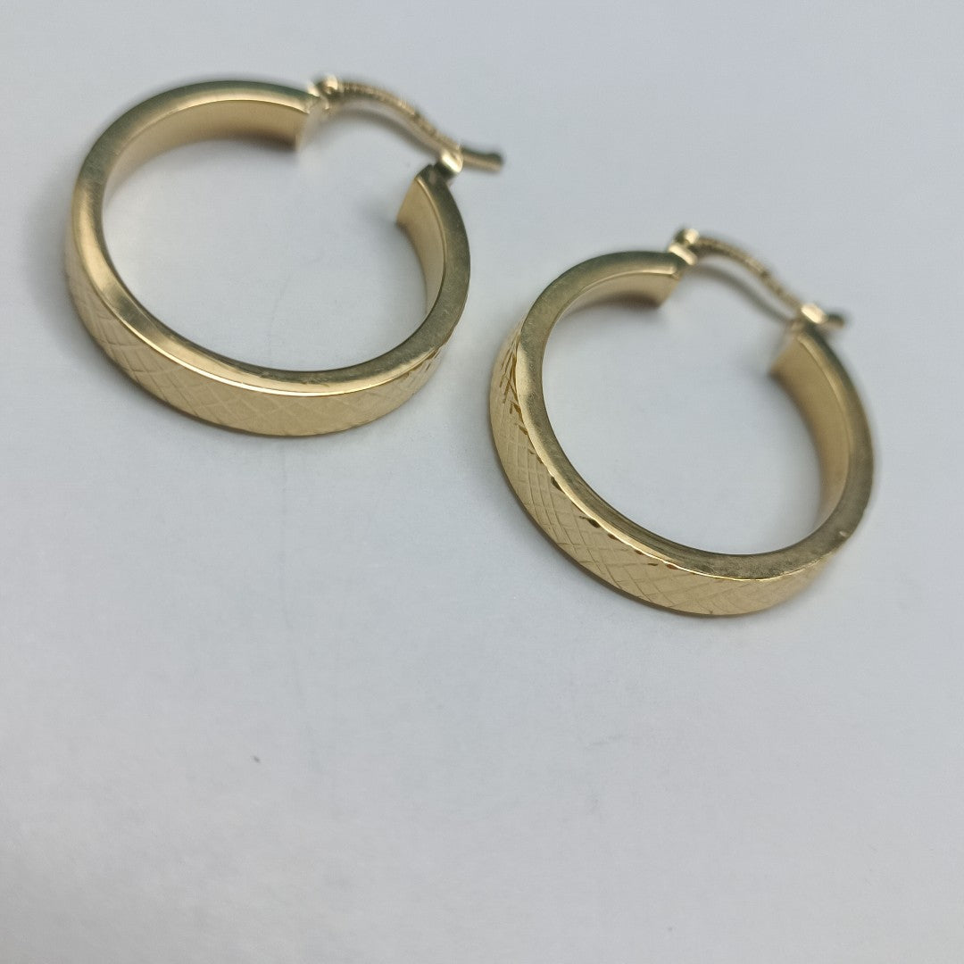 ARETES TEJIDO ARRACADAS FACETADAS 14K 2.9 GR (NUEVO)