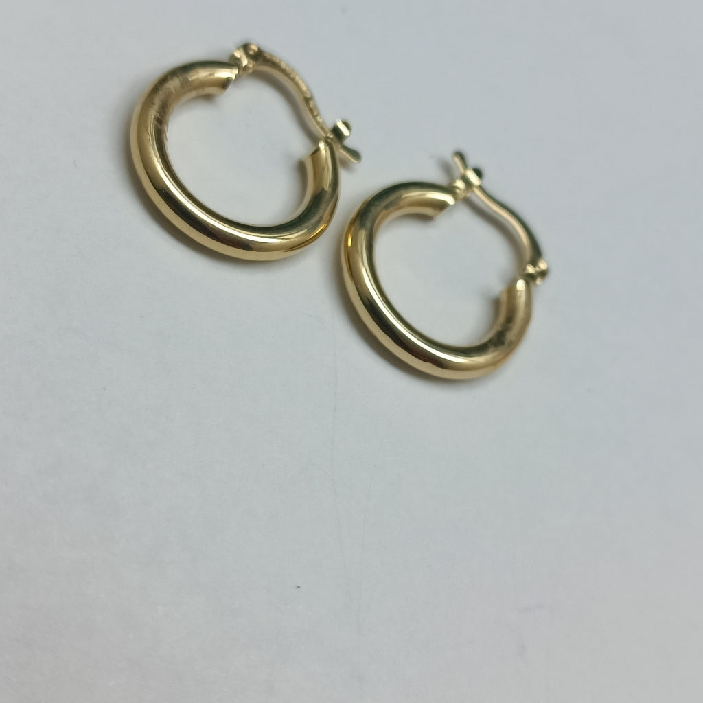 ARETES TEJIDO ARRACADAS LISAS 14K 1.7 GR (NUEVO)