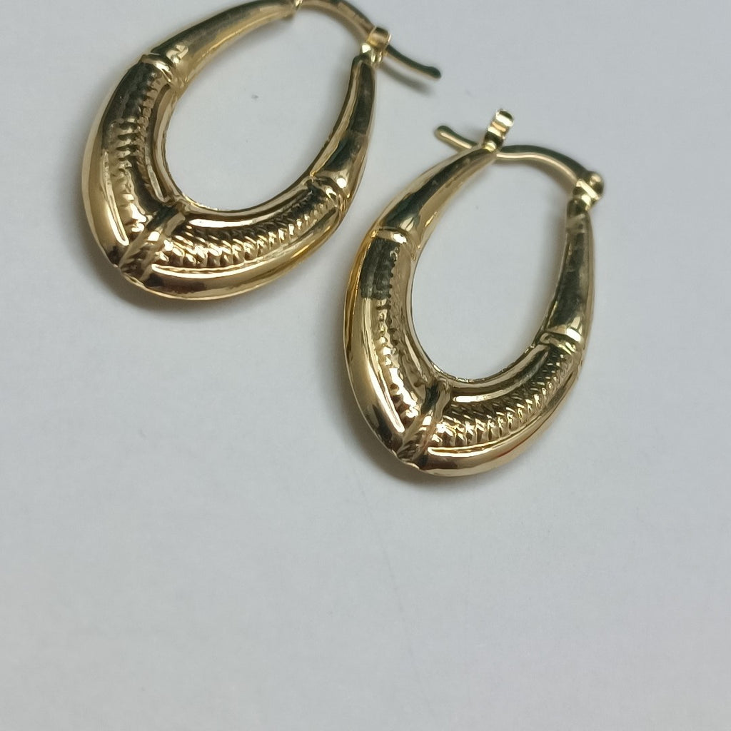 ARETES ARRACADAS ESTRIADAS 14K 2.5 GR (NUEVO)
