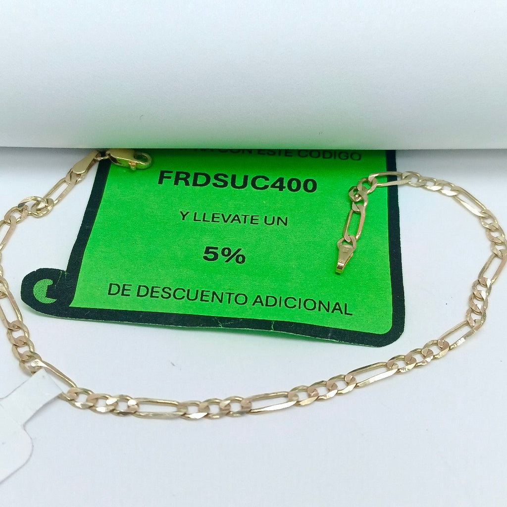 PULSERA TEJIDO 3X1 14K 21 CM 3 GR (NUEVO)