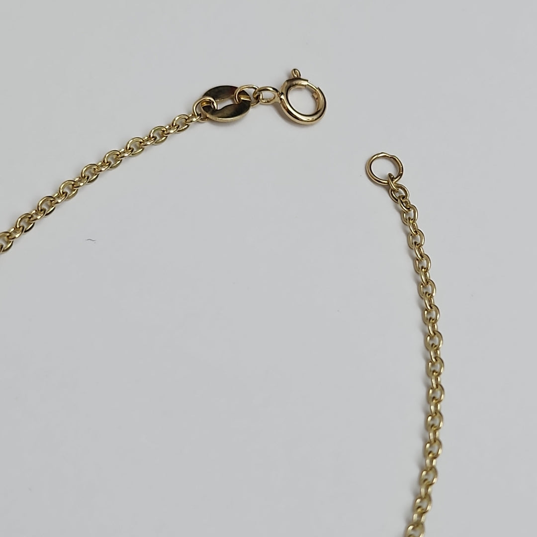 PULSERA TEJIDO ESPECIAL CON MANDALA 14K 18 CM 1.3 GR (NUEVO)