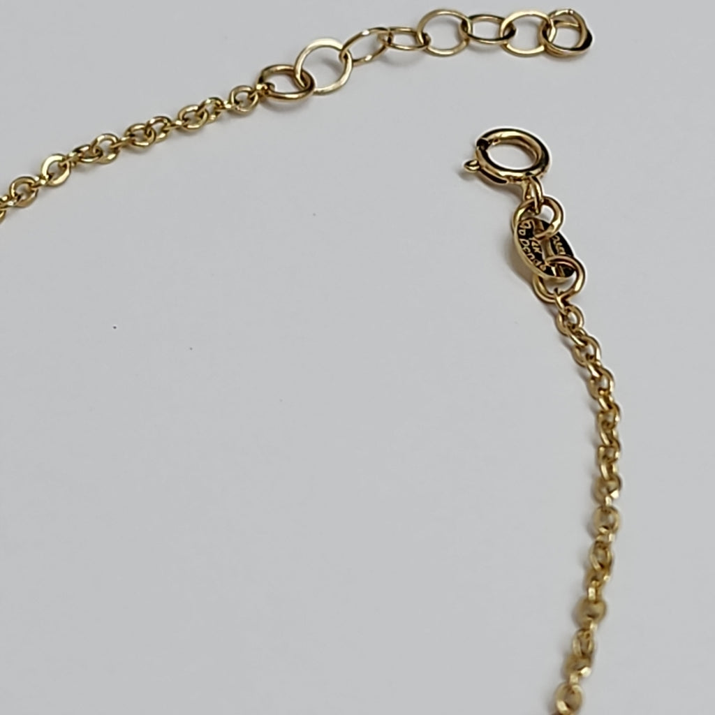 PULSERA ESPECIAL CON CORAZONES CONBINADOS 14K 18 CM 1.7 GR (NUEVO)