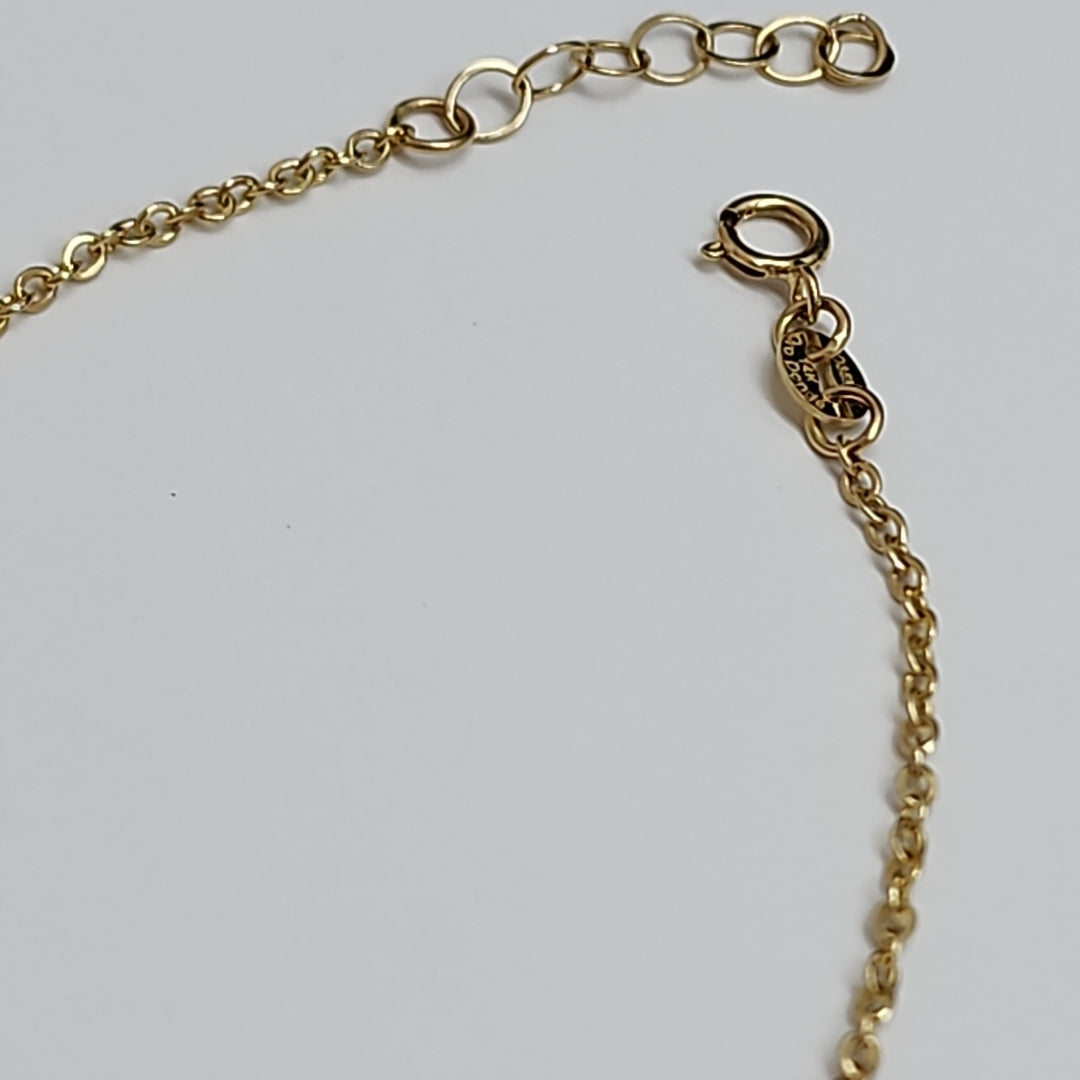 PULSERA ESPECIAL CON CORAZONES CONBINADOS 14K 18 CM 1.7 GR (NUEVO)