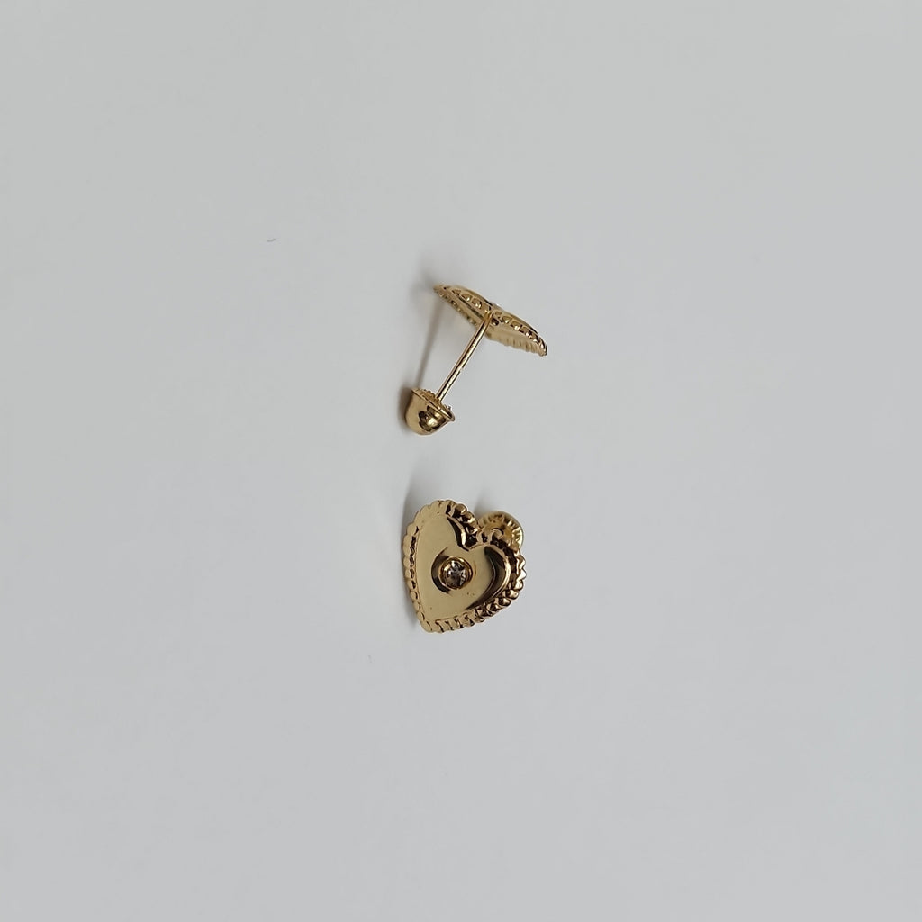 BROQUELES BROQUEL FIG CORAZON C CIRCONIA 14K 0.2614 GR (NUEVO)