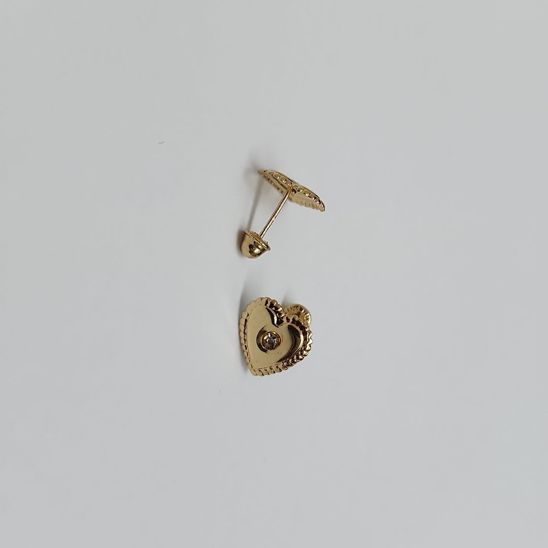 BROQUELES BROQUEL FIG CORAZON C CIRCONIA 14K 0.2614 GR (NUEVO)