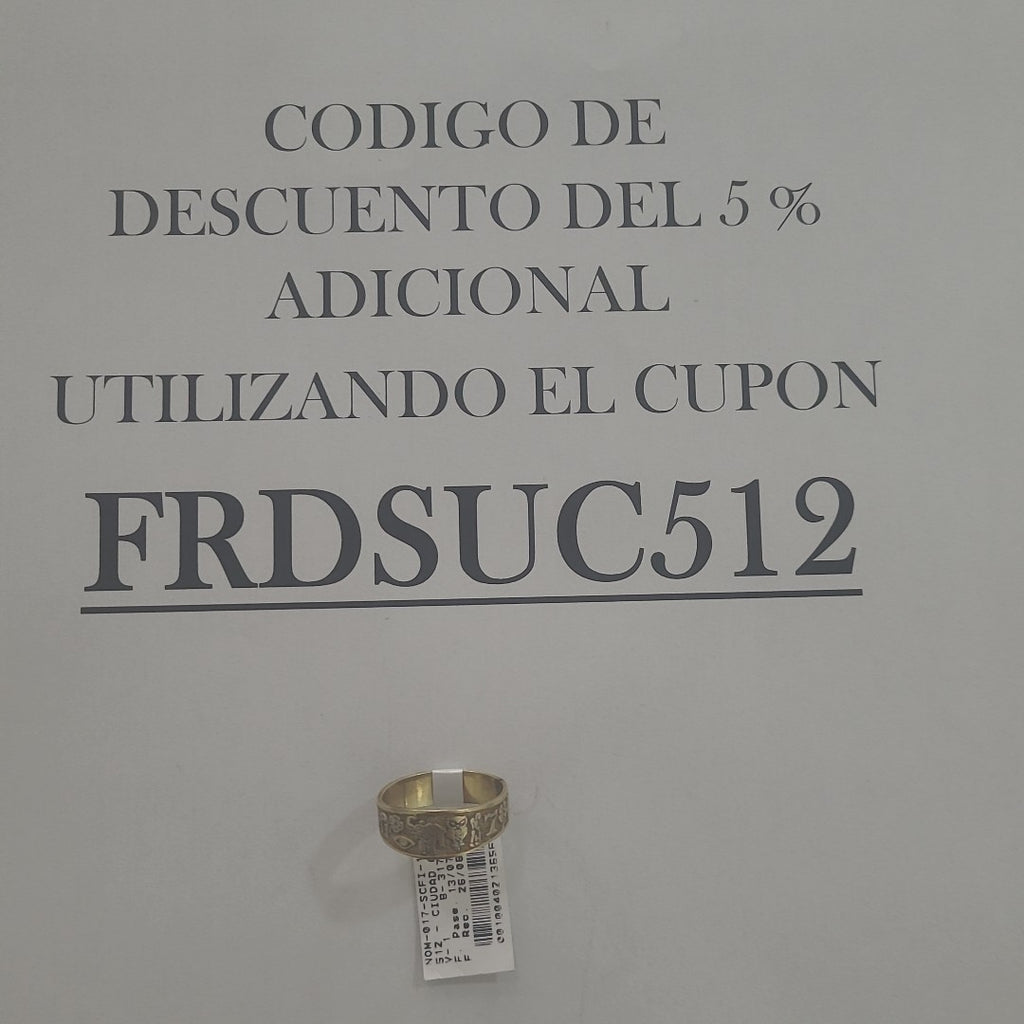 ANILLO ORO 14 K 3.9 GRMS (SEMINUEVO)
