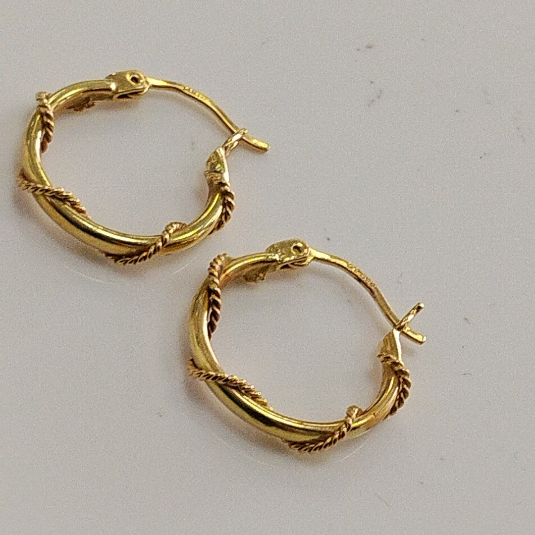 ARRACADAS PAR ORO 14 K 1.5 GRMS (SEMINUEVO)