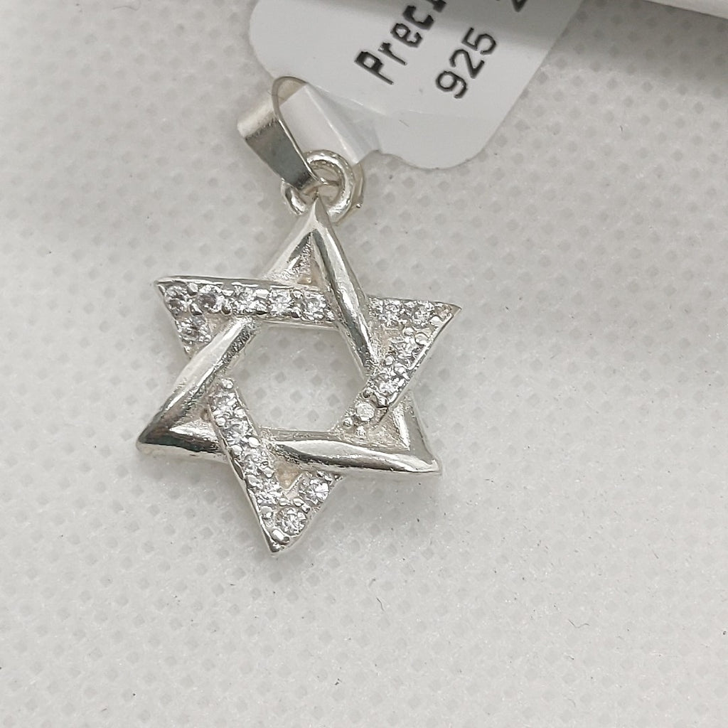 DIJE ESTRELLA DE DAVID C/CIRCONIAS PLATA .925 2.6 GR (NUEVO)