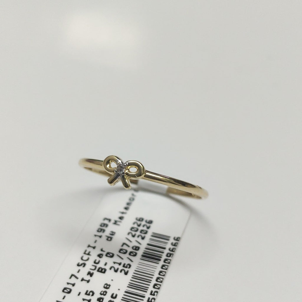 ANILLO ANILLITO FIG MOÑO C CIRCONIAS 14K 8 TALLA 1 GR (NUEVO)