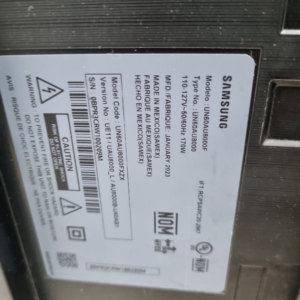PANTALLA SAMSUNG UN60AU8000F (2023) 60" LED 4K (SEMINUEVO)