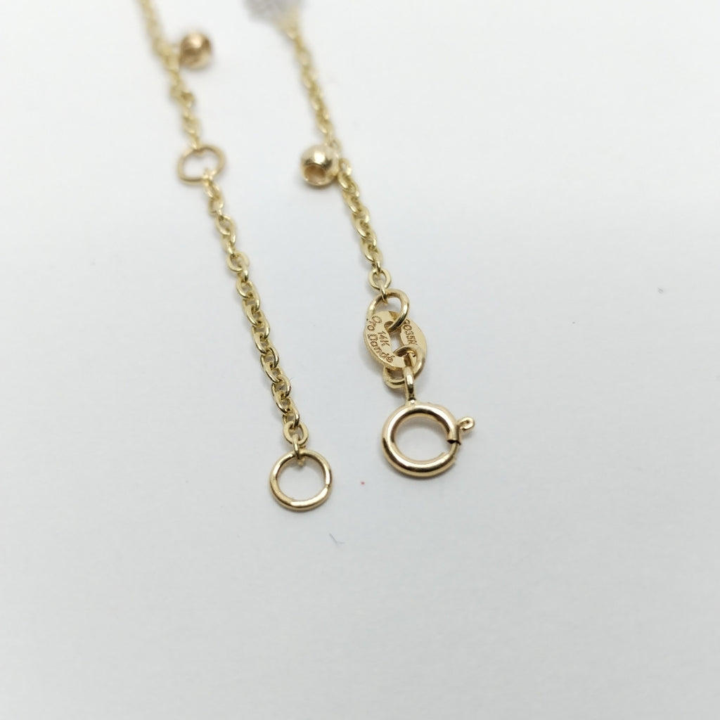 PULSERA ESPECIAL CON TREBOL 14K 18 CM 1.8 GR (NUEVO)