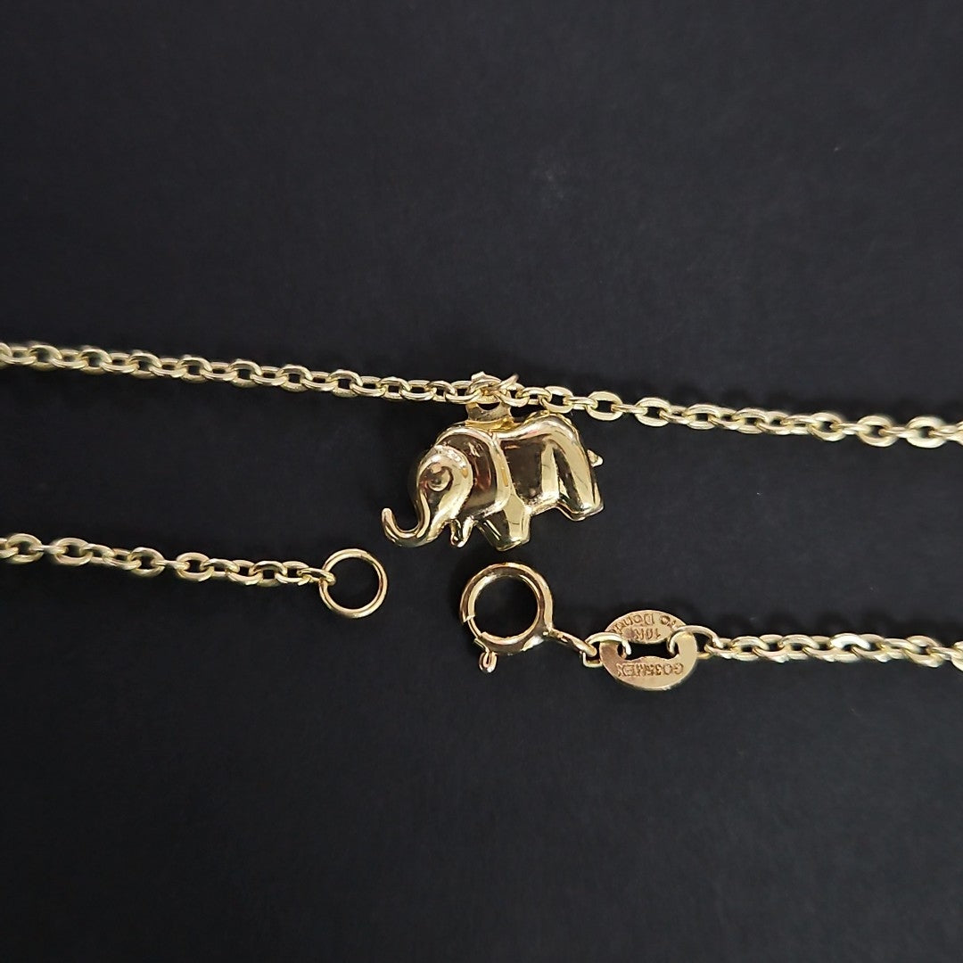 PULSERA ESPECIAL CON DIJES ELEFANTES 10K 18 CM 2.1 GR (NUEVO)