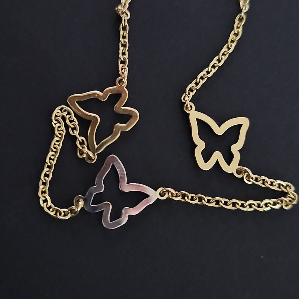 PULSERA ESPECIAL C MARIPOSAS 14K 18 CM 1.7 GR (NUEVO)