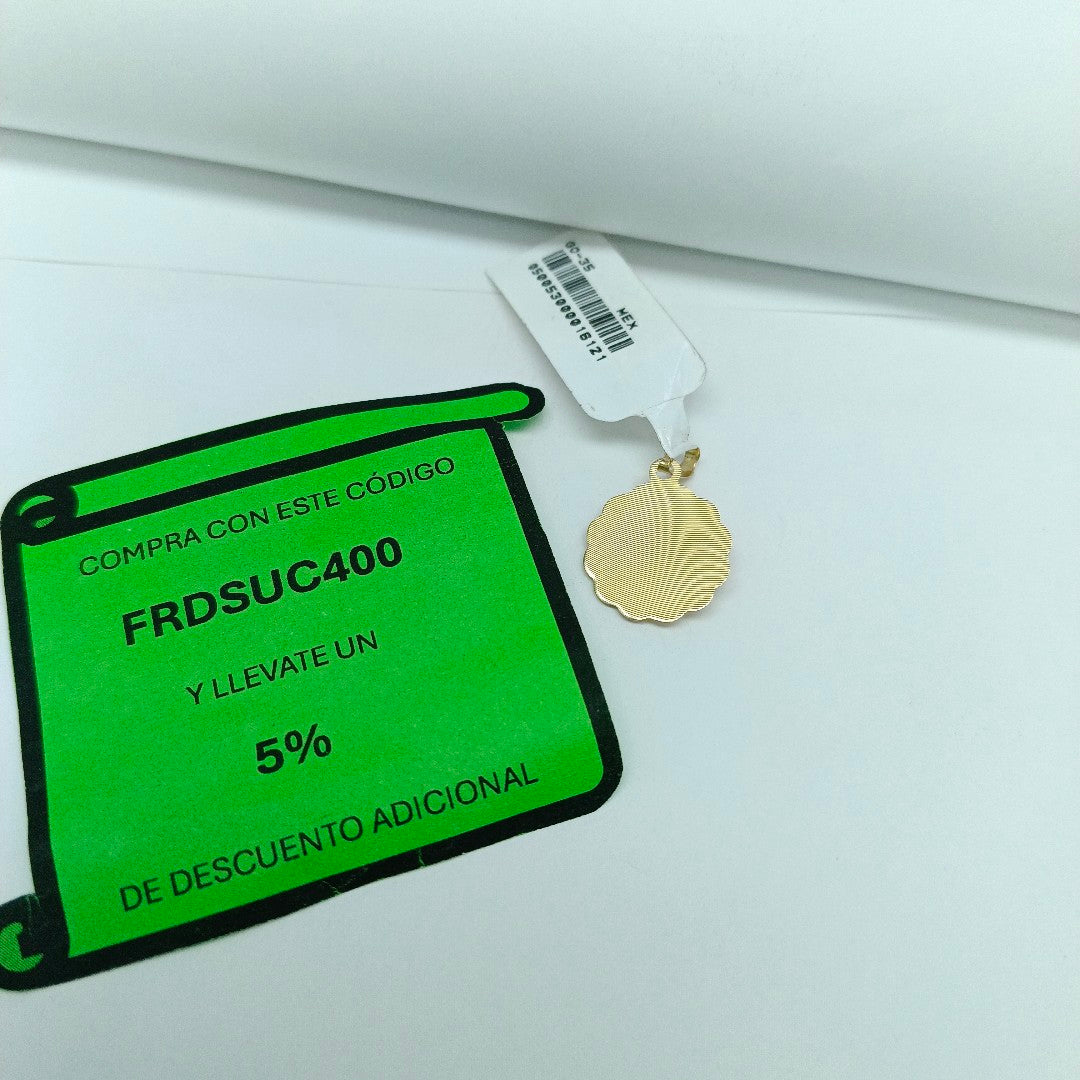 DIJE MEDALLA RELIGIOSA 14K 0.8 GR (NUEVO)