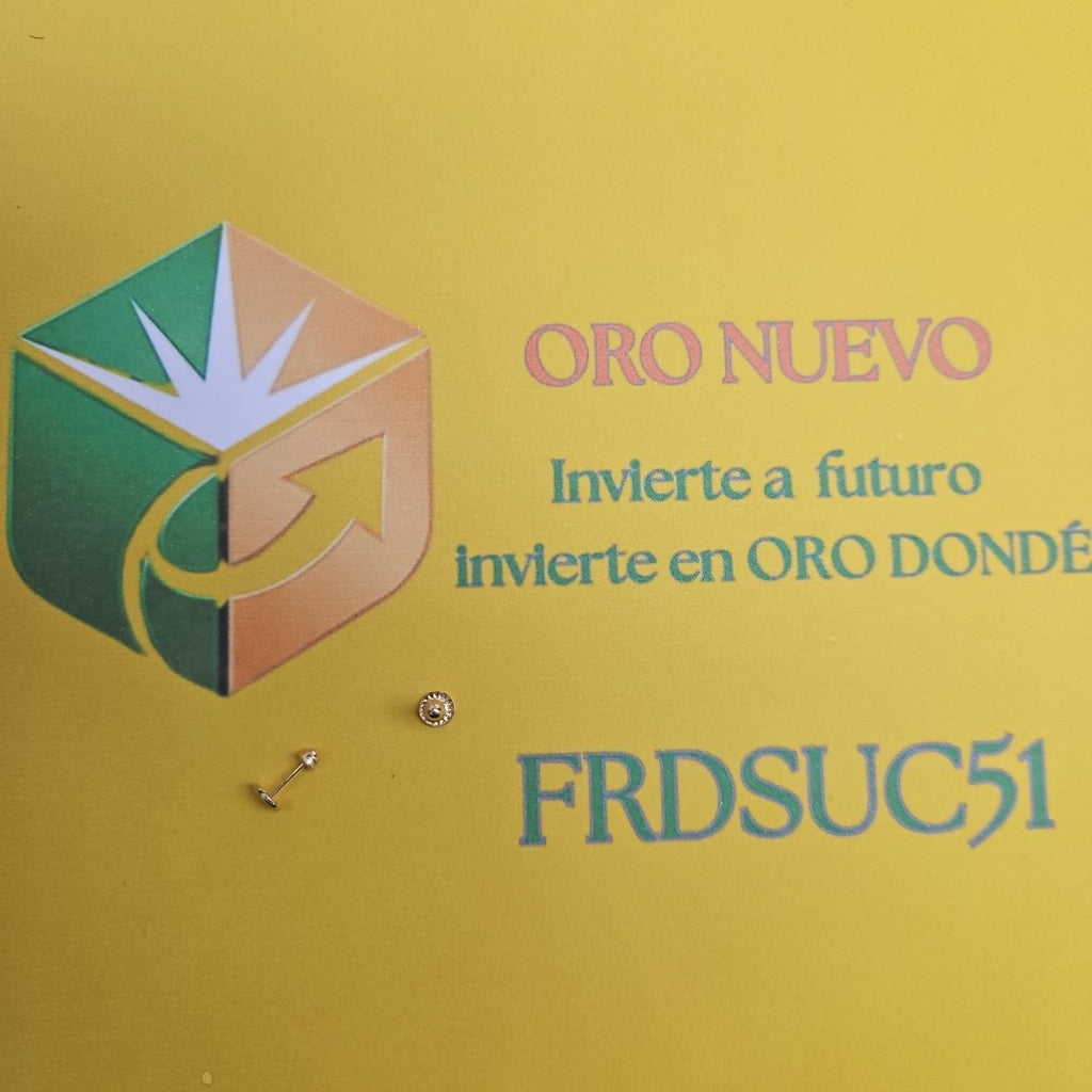 BROQUELES BROQUEL FIG BOTON RAYADO 14K 0.1577 GR (NUEVO)