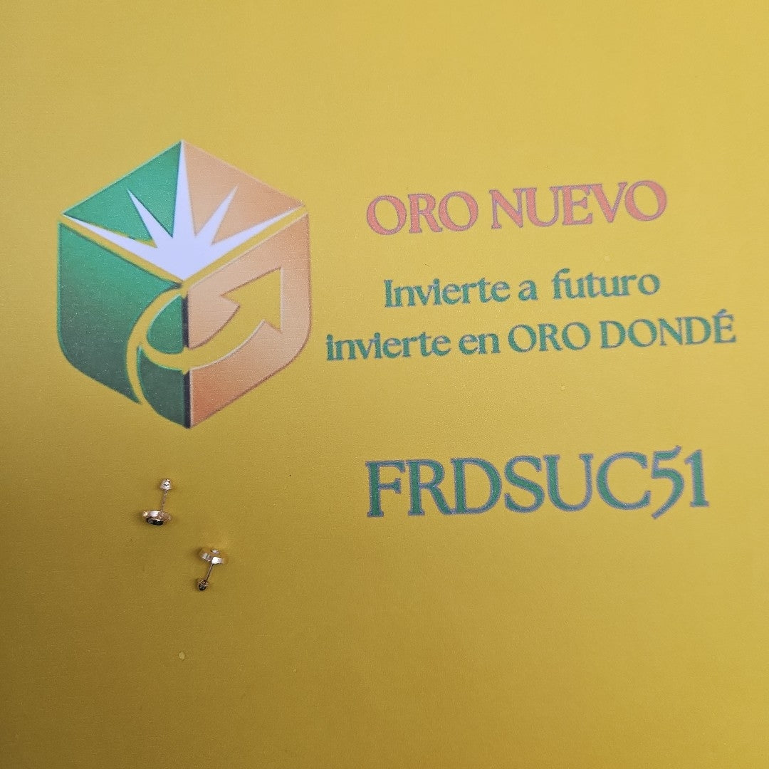 BROQUELES BROQUEL FIG BOTON C CIRCONIA 14K 0.2916 GR (NUEVO)