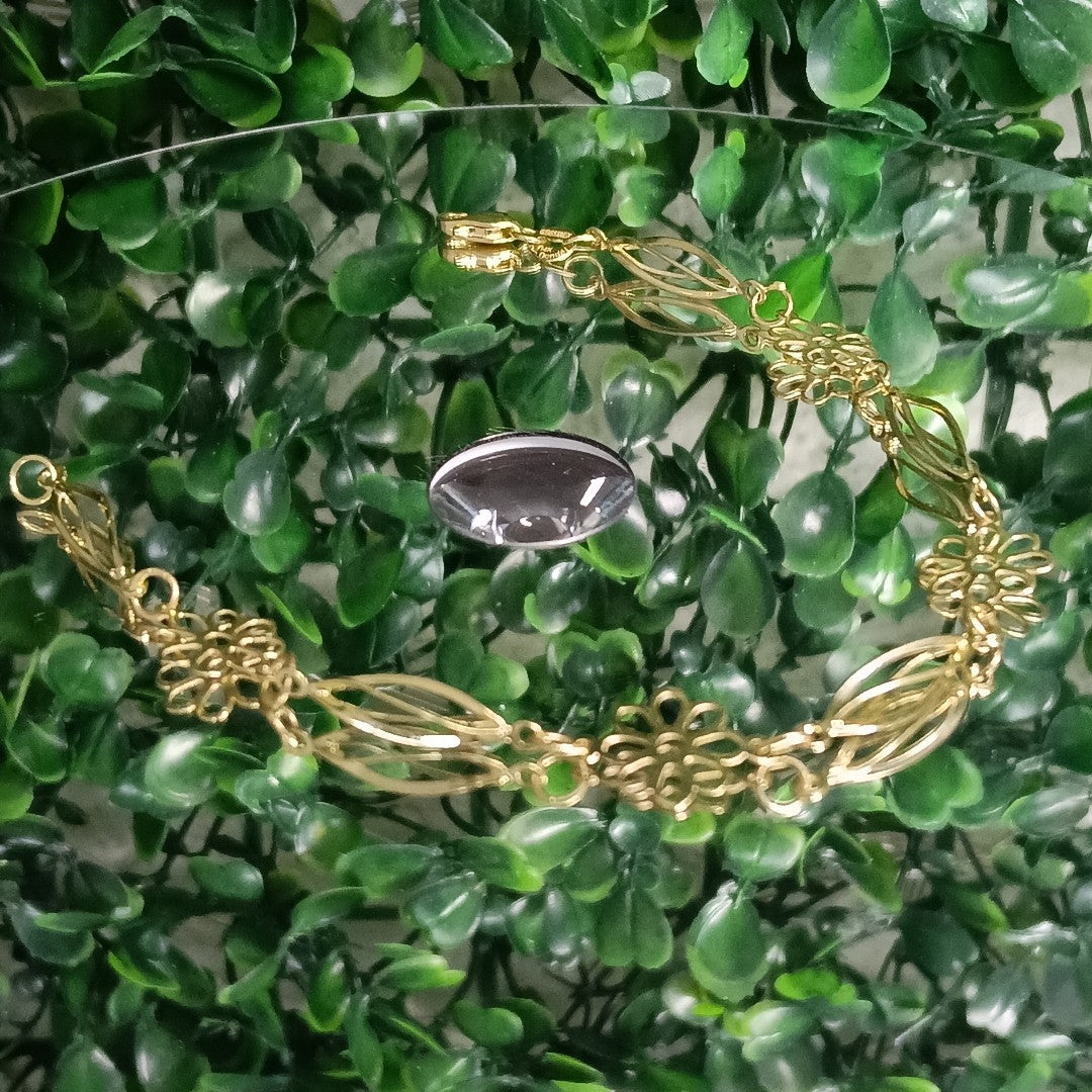 PULSERA ESPECIAL CON FLORES 14K 18 CM 2.6 GR (NUEVO)