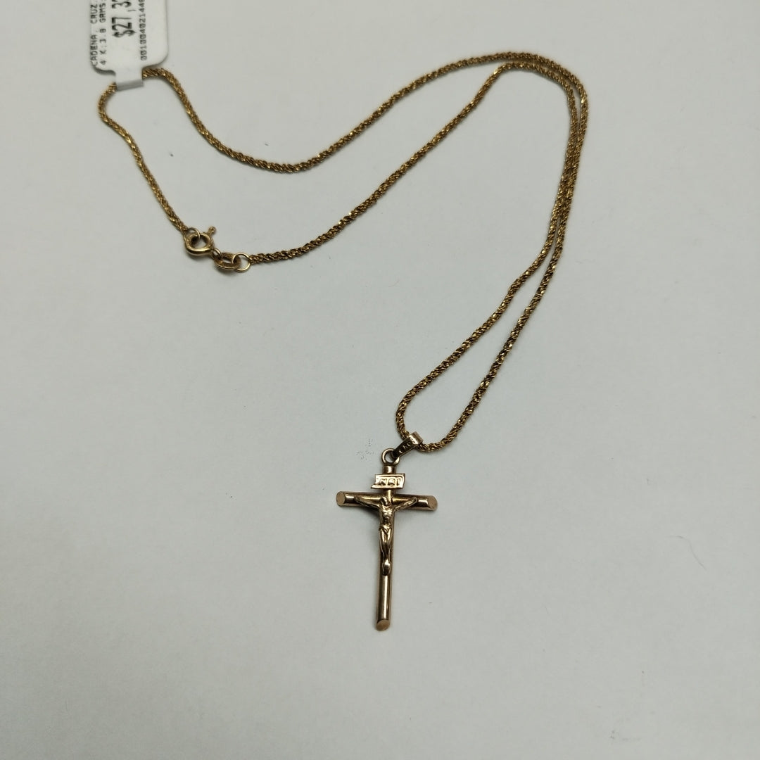 CADENA, CRUZ ORO 14 K 3.8 GRMS (SEMINUEVO)