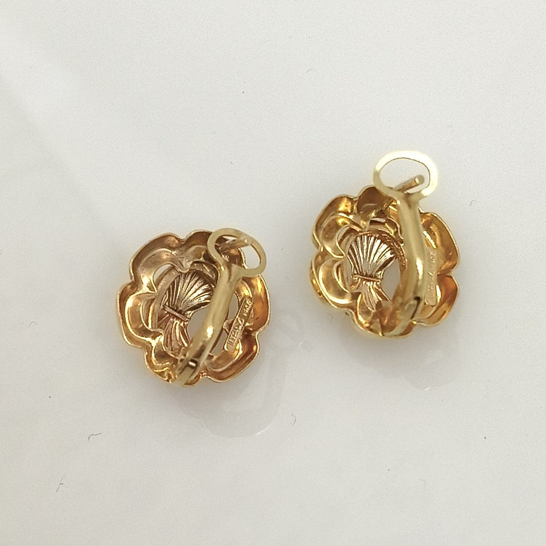 ARETES PAR ORO,ORO COMBINADO 14 K 4,90 GRMS (SEMINUEVO)