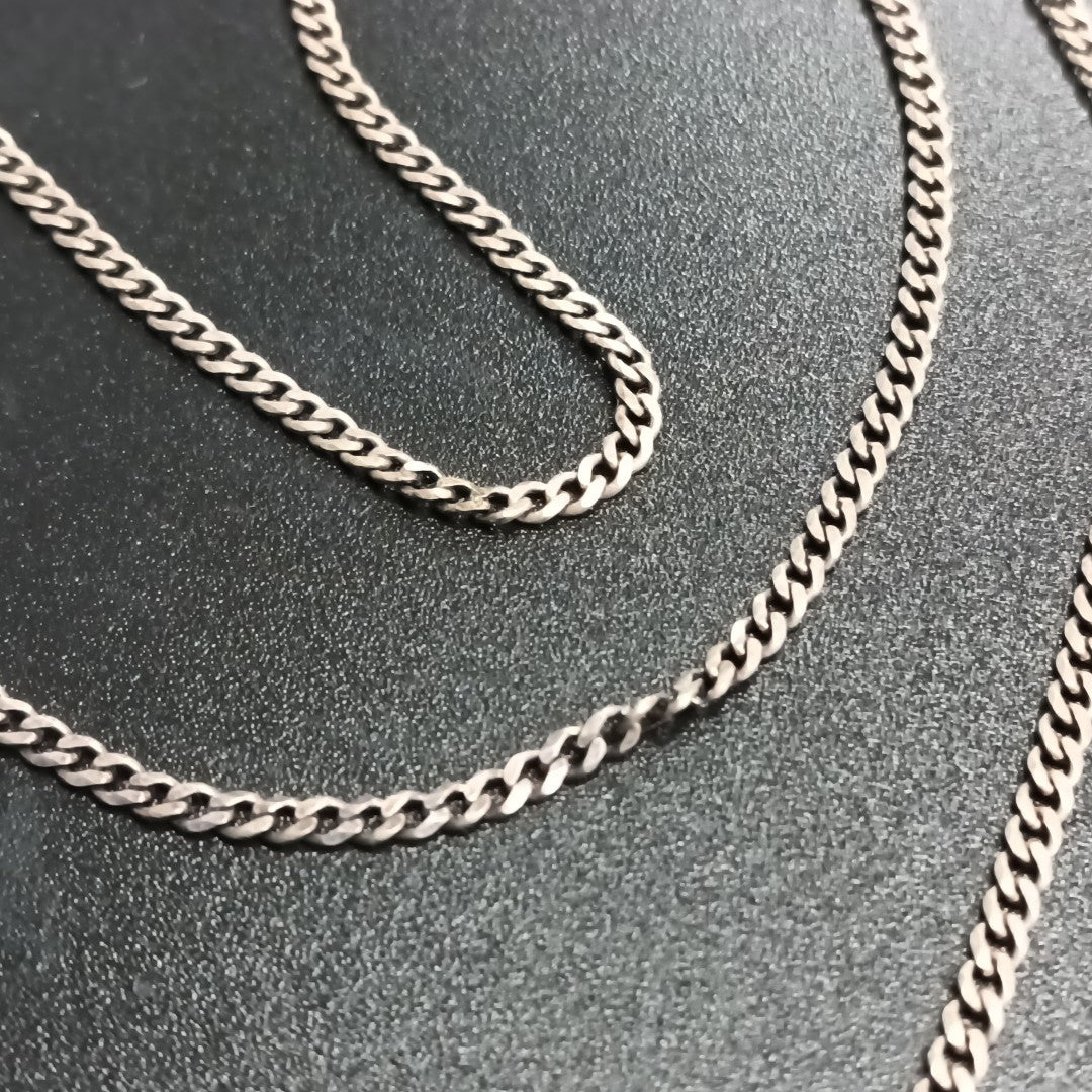 CADENA TEJIDO BARBADO PLATA .925 60 CM 5.6 GR (NUEVO)