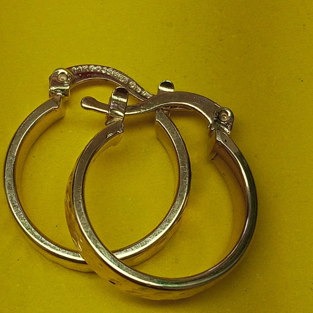 ARETES TEJIDO ARRACADAS LABRADAS 14K 1.5 GR (NUEVO)