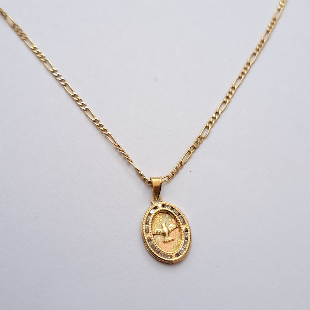 CADENA, MEDALLA RELIGIOSA ORO 10 K 2.1 GRMS (SEMINUEVO)