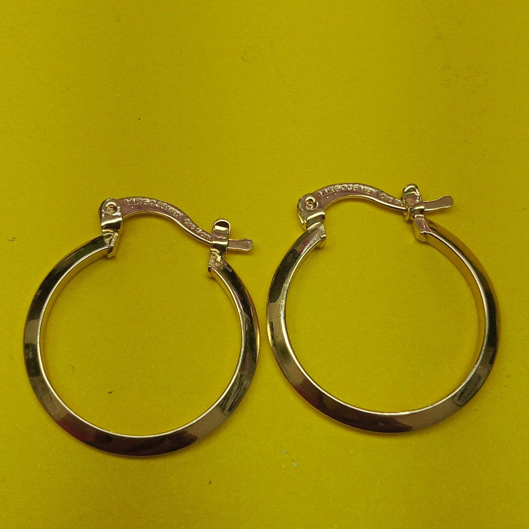 ARETES TEJIDO ARRACADAS LISAS 14K 1.2 GR (NUEVO)