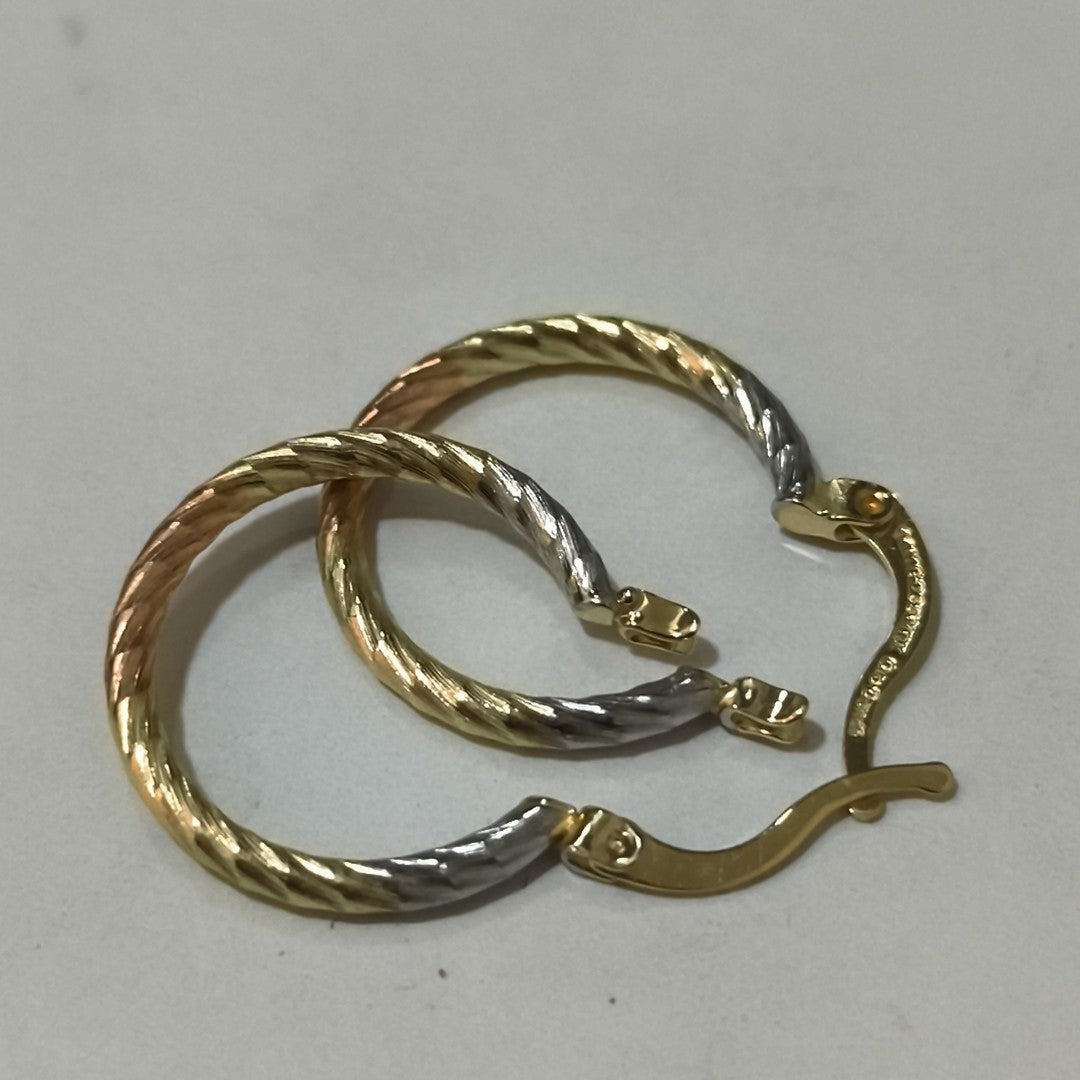 ARETES TEJIDO ARRACADAS TZL COMBINADAS 14K 1.8 GR (NUEVO)