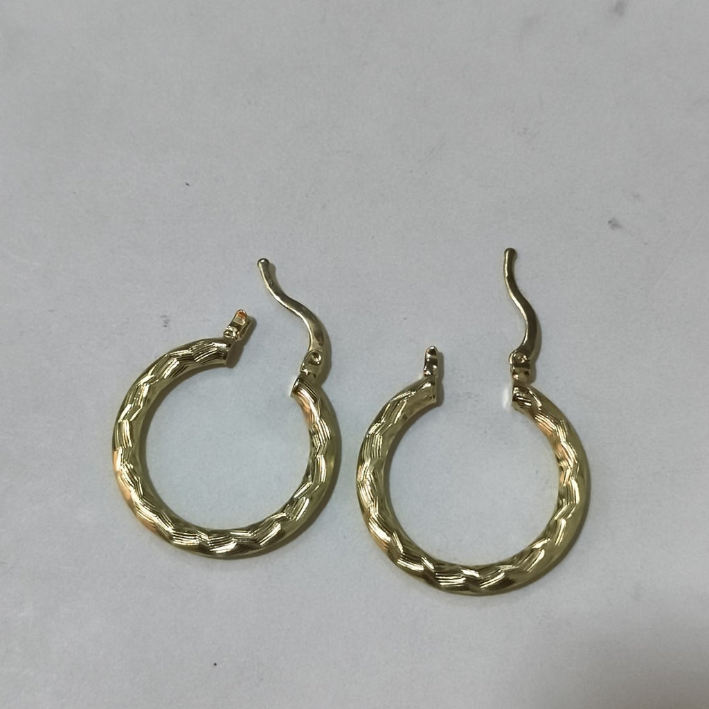 ARETES TEJIDO ARRACADA LABRADA 14K 2.6 GR (NUEVO)