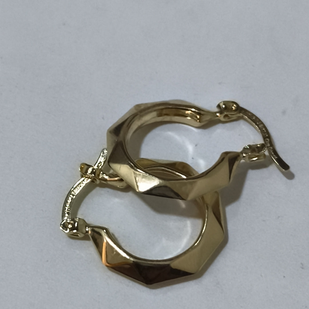 ARETES TEJIDO ARRACADAS FACETADAS 14K 1.7 GR (NUEVO)