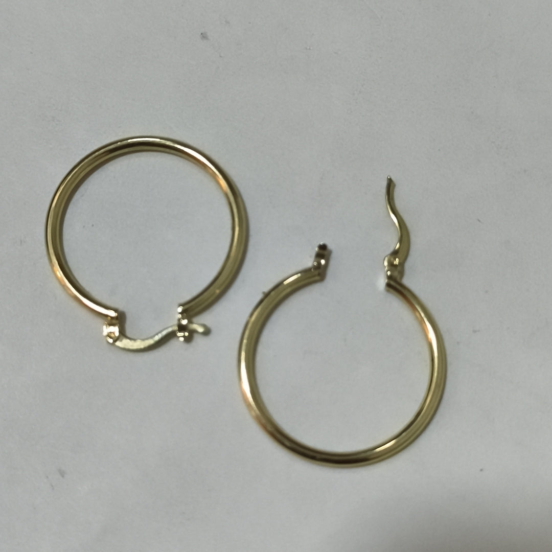 ARETES TEJIDO ARRACADAS LISAS 14K 1.5 GR (NUEVO)